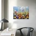 thumbnail image 3 of COMIO  Flowers Wall Art Canvas Daisy Colorful Textured Picture Landscape Wildflowers Painting, Purple Yellow Floral Artwork Framed for Living Room Bedroom Bathroom Office Home Decor, 3 of 4