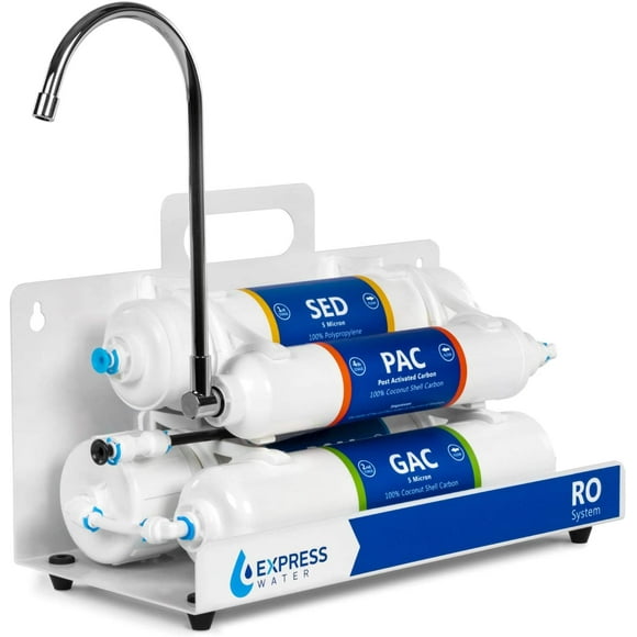 Express Water EZRO5 Countertop Reverse Osmosis Water Filtration System, Simple Set Up Faucet Filter, White