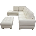 thumbnail image 5 of Lifestyle LS092A Left Facing Sectional Sofa Set - Faux Leather, White - 3 Piece, 5 of 5