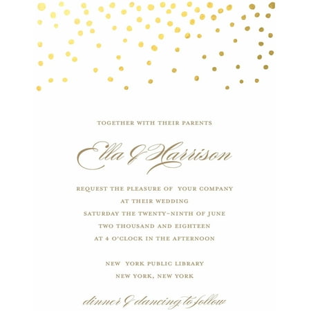 Gold Dots Standard Wedding Invitation - Walmart.com