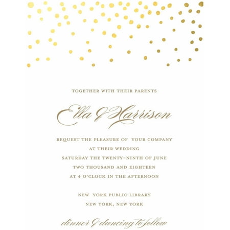 Gold Dots Standard Wedding Invitation (Best Place To Order Wedding Invitations)