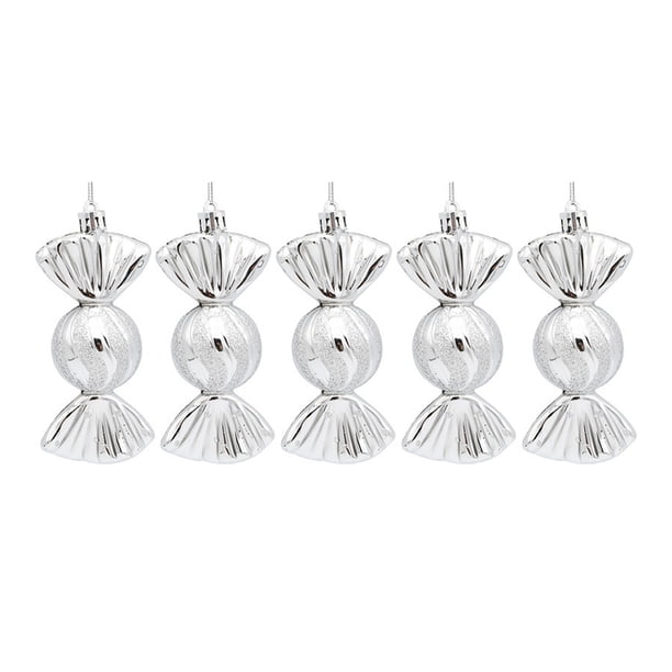Ounissouiy Paquete de 5 bolas de dulces de Navidad colgantes para fiestas, festivales, decoraciones, colgantes de plástico, adornos de Type11 NO11