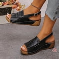 thumbnail image 5 of Tbopshirt Summer Wedge Sandals for Women Open Toe Solid Color Wedge Heels with Arch Support, 5 of 8