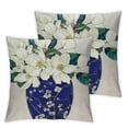 thumbnail image 2 of Awypu Blue and White Floral Pillow Cover Set of 2 Chinoiserie Porcelain Vase Grandmillennial Outdoor Spring Farmhouse Decorations Decorative Throw Pillows Cases White, 2 of 6