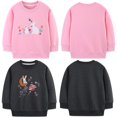 thumbnail image 6 of DOZINSIX 2 Pack Toddler Girls Crewneck Sweatshirts Kids Cotton Cute Embroidered Long Sleeve Fall Winter Pullover Tops, 6 of 9
