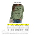 thumbnail image 5 of Sudadera de mujer con cuello redondo, diseño de patrón de letras, manga larga, sudadera con capucha informal holgada para uso diario, verde oliva (fuente negra) S, 5 of 5