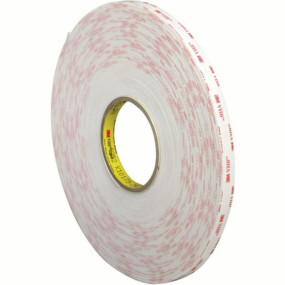 VHB 3M™ 4945 VHB Tape, 45.0 Mil, 1/2" x 5 yds., White, 1/Case (VHB494512R)
