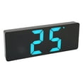 thumbnail image 4 of Reloj despertador digital con pilas USB, reloj de escritorio con espejo LED y números azules grandes con pantalla de temperatura para dormitorio y oficina, 4 of 15