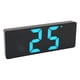 thumbnail image 4 of Reloj despertador digital con pilas USB, reloj de escritorio con espejo LED y números azules grandes con pantalla de temperatura para dormitorio y oficina, 4 of 15
