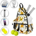 thumbnail image 2 of Pickleball Bag with Padded Back, Animals Multicolor Multi-Compartment Paddle Backpack, Lightweight Nylon Sports Bag for Men & Women, 2 of 7