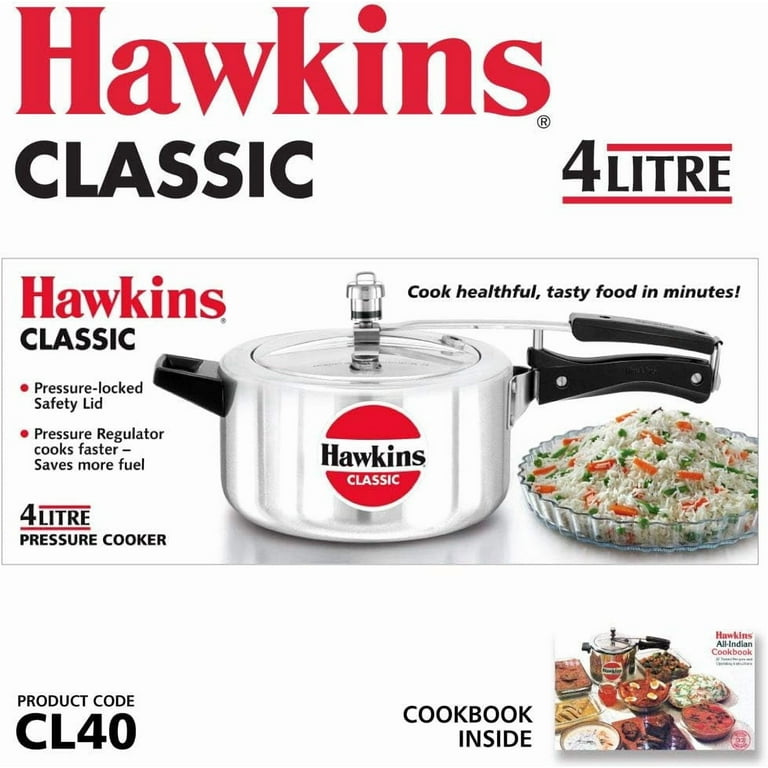Hawkins 圧力鍋 4L Presser Cooker ホーキンス Hawkins Classic Improved Aluminium Stove Top Pressure Cooker
