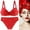 Red, variant on Push Up Bras for Women Lace Underwire Supportive Bra And Panty Set Matching Sports Bra Beige 100D