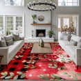 thumbnail image 3 of Love Heart Valentines Day Area Rugs 5'x8', Washable Small Throw Rugs for Classroom Bedroom, Botanical Eucalyptus Red Plaid Indoor Outdoor Rug Non-Slip Low Pile Carpet Runner Reversible Floor Mats, 3 of 8
