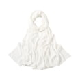 thumbnail image 3 of Muslim 'S Classic and Practical Women's Solid Color Casual Scarf Headscarf, Gauze Linen Feeling Scarves Lightweight Soft Beach Shawl Wraps, Women Hijab Cloth Islam Turban Wraps White One Size, 3 of 4