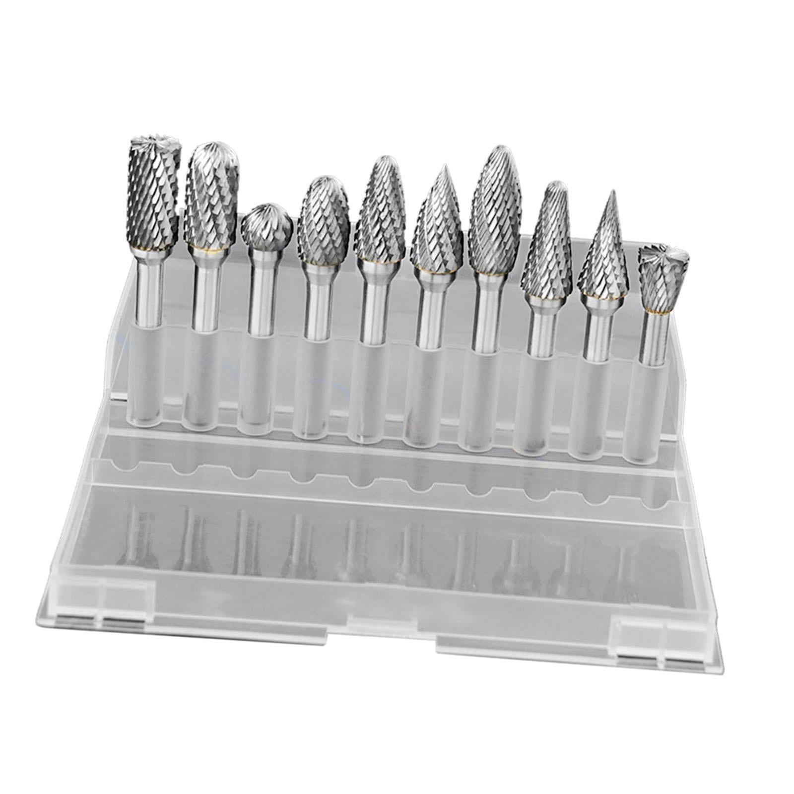 colaxi Rotary Drill Set Tungsten Steel, Metal Grinding Engraving Bits, Rotary Burr Set Double Cut Carving Bits for Metal Engraving