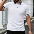 thumbnail image 2 of Men's Solid Color Knit Casual Shirt Tops, Short Sleeve Lapel Breathable Cooling Quick Dry, Summer Beach Vacation Travel Gym Fitness Outfits, Modern Essential | JASKFLY,White XL, 2 of 9