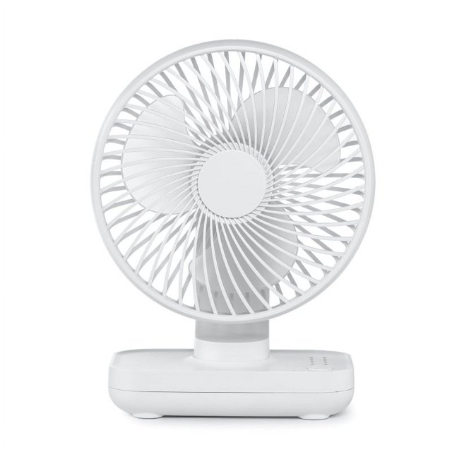 Ventilador portátil silencioso, ventilador personal con batería recargable para mesa de escritorio de dormitorio de oficina en casa, 4 velocidades blanco