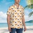 thumbnail image 3 of Balery Dachshund Camisas hawaianas de manga corta para hombre, camisas playeras de corte holgado, camisas de vacaciones con botones,Large, 3 of 7