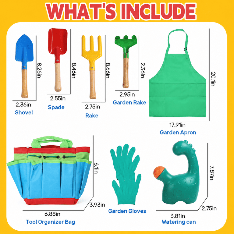 JoyStone Kids Gardening Set, Dinosaur Watering Can 19 Pieces photo 4