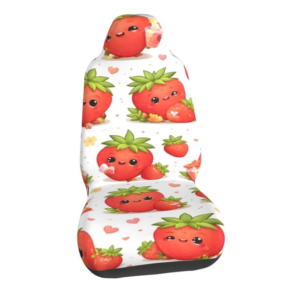 Cute Strawberry Car Seat Covers Stretch Car Seat Protectors Universal Fit