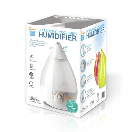 CRANE - 1 Gal. Drop Ultrasonic Cool Mist Humidifier - White