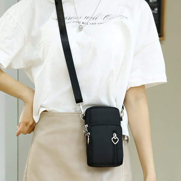 Wallet shoulder bag／ミニポーチ付／ブラック Small Crossbody Wallet Phone Bag Women Mini Crossbody Purse