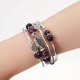 thumbnail image 3 of Fulu Autumn Pulseras Apilables Con Cuentas Para Mujer Boho Wrap Pulsera De Plata En Capas Joyería De Moda Regalos Para Ella (Púrpura), 3 of 5