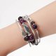 thumbnail image 3 of Fulu Autumn Pulseras Apilables Con Cuentas Para Mujer Boho Wrap Pulsera De Plata En Capas Joyería De Moda Regalos Para Ella (Púrpura), 3 of 5