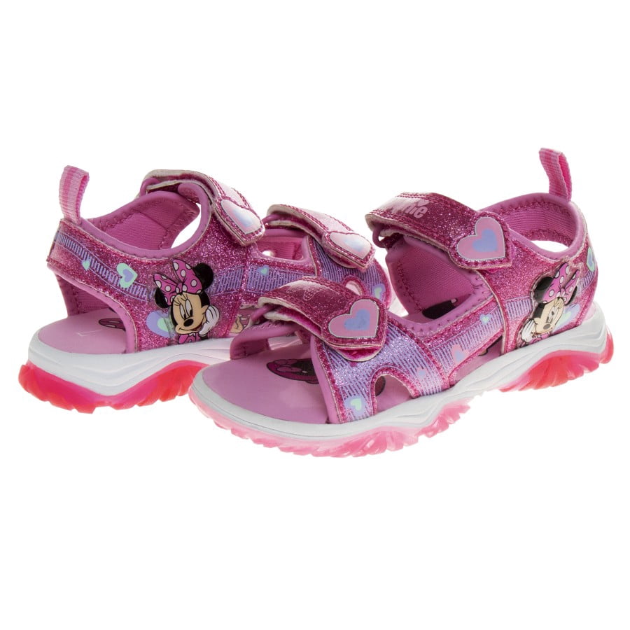 Disney Minnie Mouse Light Up Toddler Girls Sport Sandals, Pink, 8