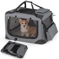thumbnail image 1 of Gymax 24'' Collapsible Soft Dog CratePortable Dog Travel Crate w/Mesh Windows 3 Doors, 1 of 10