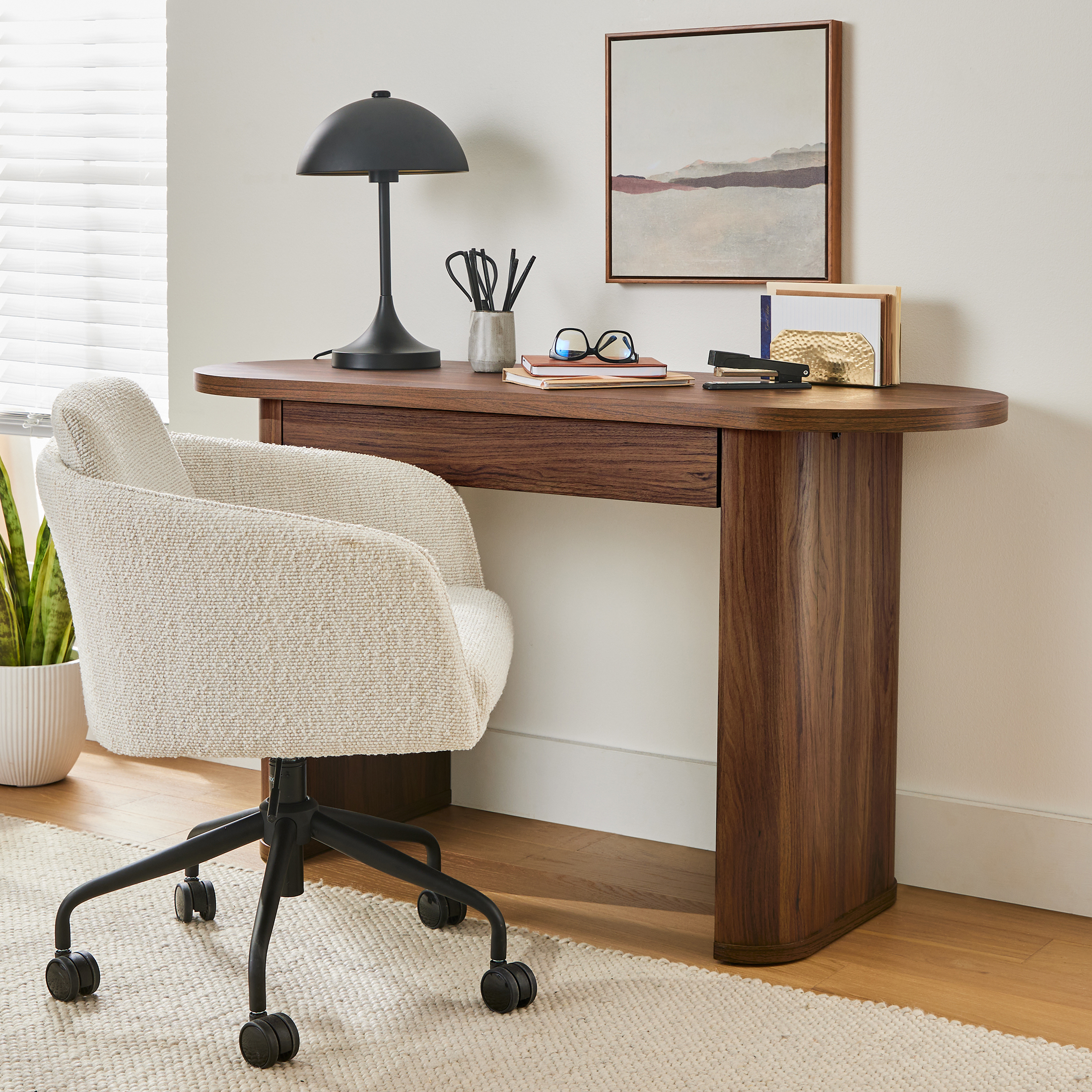 Better Homes & Gardens Juliet Oval Writing Desk, Walnut photo 1
