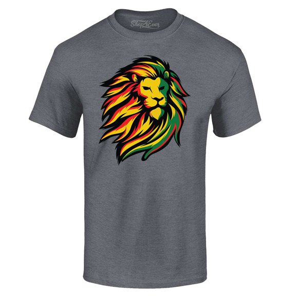 Shop4Ever Men's Juneteenth African History Lion Graphic T-shirt XXX-Large Charcoal
