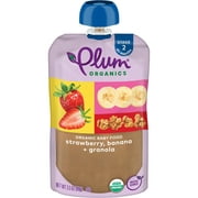 Plum Organics Stage 2 Organic Baby Food, Strawberry, Banana, and Granola, 3.5 oz Pouch