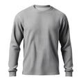 thumbnail image 5 of Mens Waffle Long Sleeve Shirt Loose Fit Crewneck Long Sleeve Thermal Shirts Casual Lightweight Comfort Tops, 5 of 5