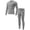 Grey Heather, variant on Mossy Oak Mens Thermal Underwear Set Insulated Shirt & Long Johns, Black Small
