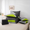 thumbnail image 5 of YST 7-Piece Bed in a Bag Comforter Set, Geometric Triangle Pattern, Full Size, Lime Green and Gray, Soft Microfiber, 5 of 5