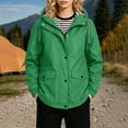 thumbnail image 4 of Plus Size Jackets for Women Casual Hooded Waterproof Regular Long Sleeve Solid Color Outdoor Hiking Drawstring Windbreaker with Pockets, 4 of 10