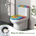 thumbnail image 4 of HELLHERO Elastic Fabric Bathroom Toilet Lid Cover Set & Dustproof Toilet Covers Set & Soft for Indoor Home Fits All Toilet Shapes, Tie dye, 4 of 8
