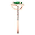 thumbnail image 3 of Clara Pucci 14K Rose Gold Solid Gold Emerald Halo Anniversary Ring for Women - 0.755 cttw Pear Cut, 3 of 7