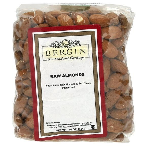 Bergin Fruit and Nut Company Raw Almonds, 16 oz (454 g)
