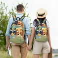 thumbnail image 4 of Kowoue Bluey Pattern Canvas Backpack – Student Double Shoulder Bag, Durable & Lightweight Canvas School & Outdoor Backpack-Small, 4 of 5