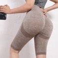 thumbnail image 1 of Pantalones cortos deportivos de yoga de cintura alta Push Up para mujer Ropa para correr (Café S/M), 1 of 4
