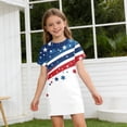 thumbnail image 3 of Grblisyd Girls 4th of July Dress Kids USA Star Striped Dresses American Flag A-line Dress Independence Day Crew Neck Short Sleeve Patriotic Outfit 7-8y, 3 of 6