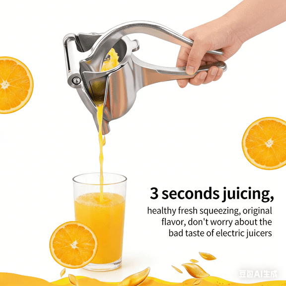 2026 Upgraded Stainless Steel Citrus Juicer - Ergonomic Hand Press Lemon Squeezer for Orange & Fresh Fruit Juice, 0.66 lbs