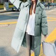 thumbnail image 4 of Fesfesfes Hoodie Coat for Women Hooded Zippers Solid Medium And Long Term Loose Long Sleeve Warm Blouse Coat Jackets Sale Items, 4 of 5