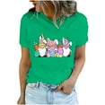 thumbnail image 1 of Bowake Easter T-Shirts pour Femmes Manches Courtes Col Rond T-Shirts Easter Joyeux T-Shirts Graphiques Mignons Hauts d'Été Décontractés, 1 of 7