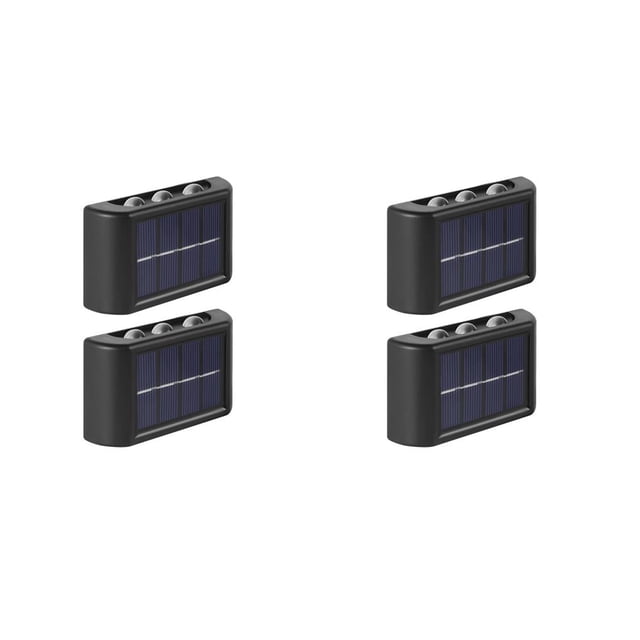 Yuarrent 2 piezas de luz solar de pared impermeable a prueba de lluvia a prueba de sol interruptor de encendido/apagado alimentado por batería 6 perlas blancas 2Conjunto