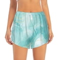 thumbnail image 4 of Lsque Blue Marble Printed Women's Running Shorts with Liner Pockets,Elastic Quick Dry Workout Athletic Gym Yoga Shorts,Womens High Waist Shorts-Medium, 4 of 9
