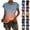 Blue, variant on Sexlip Womens Short Sleeve Blouse Gradient Print Crew Neck Loose Sleeve Soft Fabric Relaxed Silhouette for Weekend Gatherings Blue L