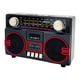 thumbnail image 2 of Radio portátil AM SW de 3 bandas con soporte para tarjeta TF y USB para casa, oficina y exteriores. Negro Rojo, 2 of 9